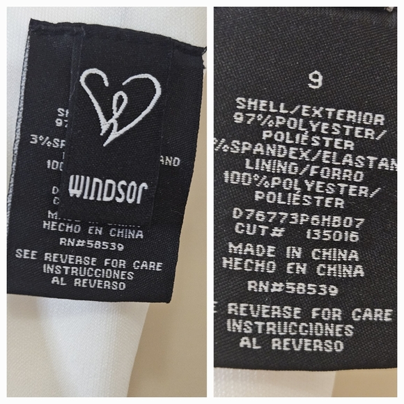 Windsor Cameron Formal White w/Silver Glitter & Lace Mini Dress,Size 9, NWT - Picture 15 of 16